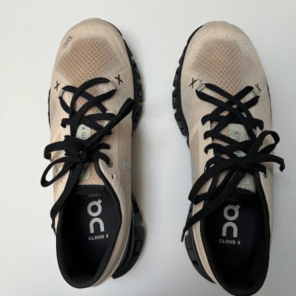 On Running Cloud X Athletic Shoes in Cream and Black